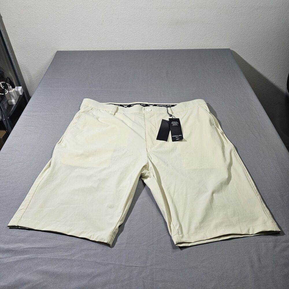 Kenneth Cole Golf Shorts Mens 38 Stone Beige Performance Moisture Wicking NWT
